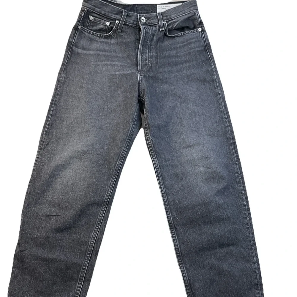 Rag & Bone Jeans 90s High Rise Straight Button Fly Kali Washed Black Women Sz 27